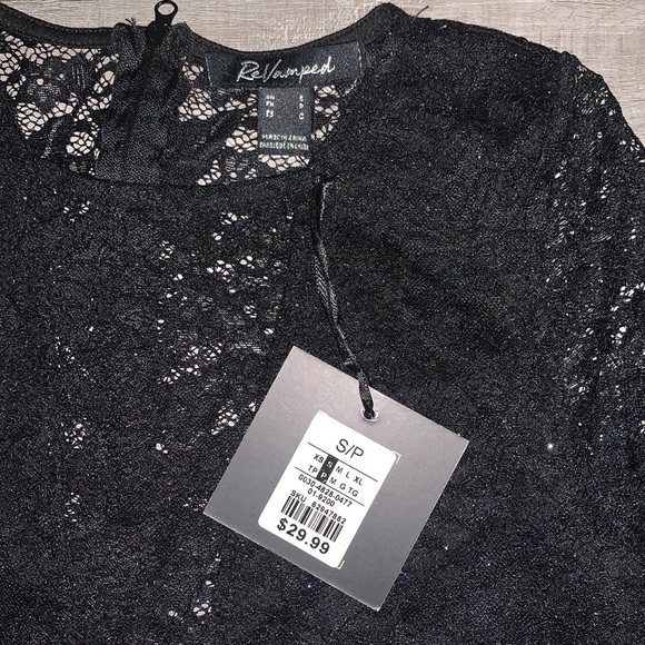 Black Lace Dress with Glitter - Picture 5 of 5